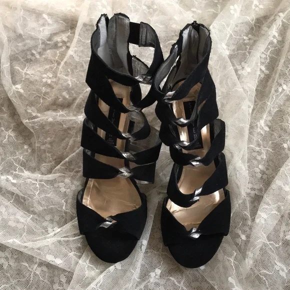 Steve Madden black suede wedge heel shoes - Picture 2 of 8